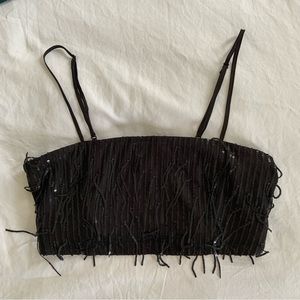 Black sequin crop top - H&M size small